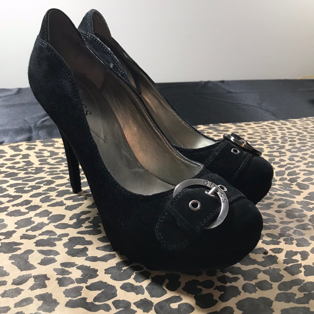 Guess Suede Black Heels